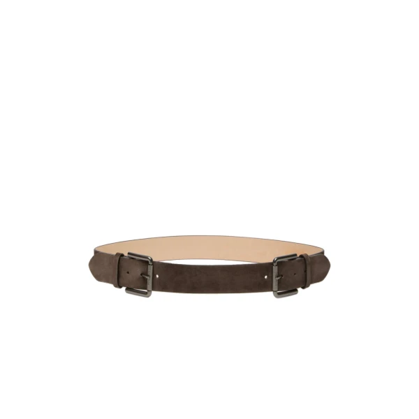 Unno Studded Leather Belt in Dark Brown