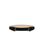 Max Mara Unno Studded Leather Belt in Dark Grey | Belts | Coveti