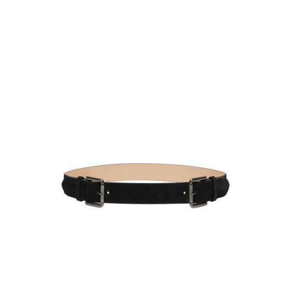 Unno Studded Leather Belt in Dark Grey