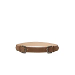 Max Mara Unno Studded Leather Belt in Hazelnut Brown | Belts | Coveti