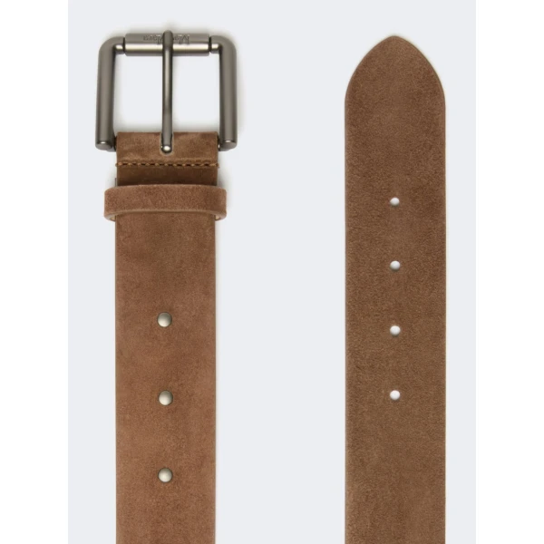 Max Mara Unno Studded Leather Belt in Hazelnut Brown | Belts | Coveti