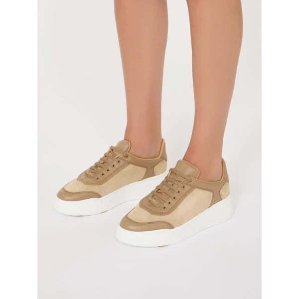 Max Mara Urban Suede Trainers in Camel | Sneakers | Coveti