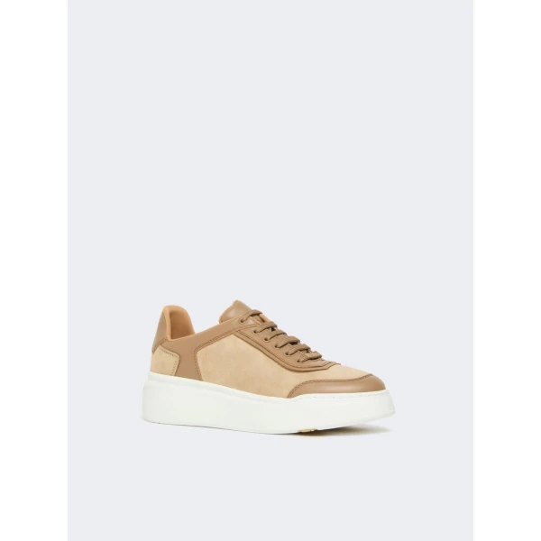 Max Mara Urban Suede Trainers in Camel | Sneakers | Coveti