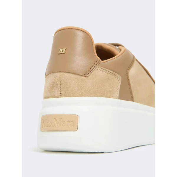 Max Mara Urban Suede Trainers in Camel | Sneakers | Coveti