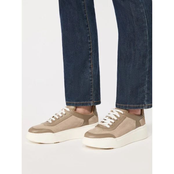 Max Mara Urban Suede Trainers in Medium Grey | Sneakers | Coveti