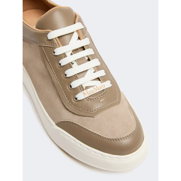 Max Mara Urban Suede Trainers in Medium Grey | Sneakers | Coveti