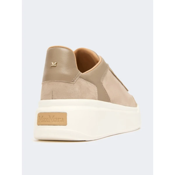 Max Mara Urban Suede Trainers in Medium Grey | Sneakers | Coveti