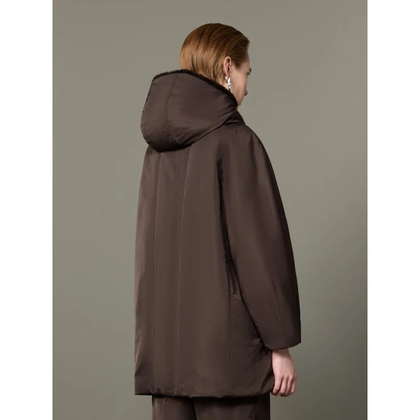 Max Mara Urbano Reversible Radzmir and Cashmere Down Jacket in Dark Brown | Jackets | Coveti