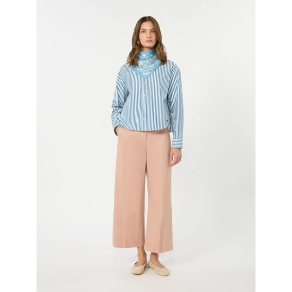 Max Mara Urial Cotton Satin Cropped Trousers in Antique Rose | Tailored pants | Coveti