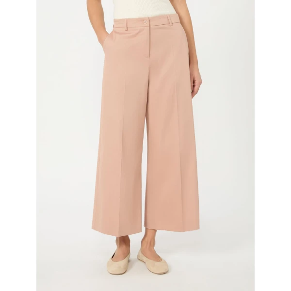 Max Mara Urial Cotton Satin Cropped Trousers in Antique Rose | Tailored pants | Coveti