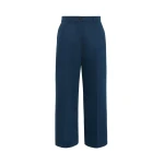 Max Mara Urial Cotton Satin Cropped Trousers in Navy | Tailored pants | Coveti