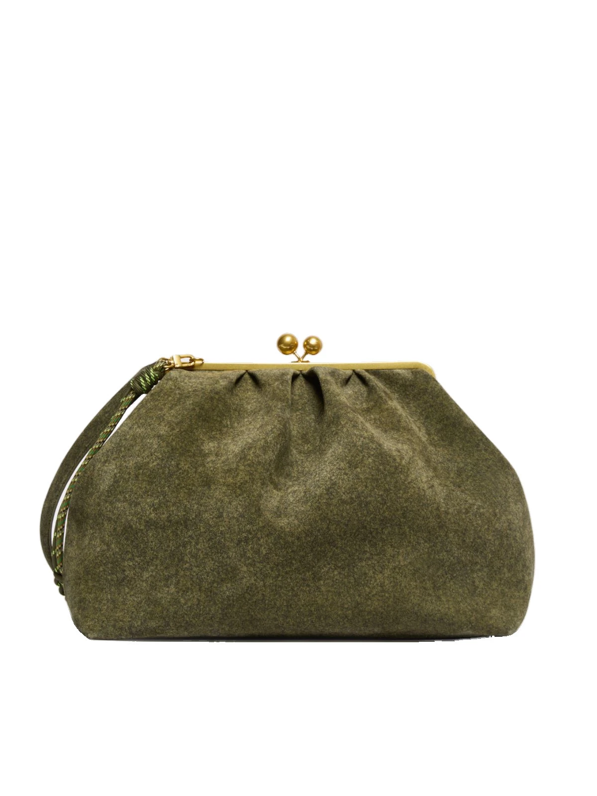 Max Mara Utile XXL Textured Suede Pasticcino Bag in Olive Green Max Mara Utile XXL Textured Suede Pasticcino Bag in Olive Green | Clutch Bags | Coveti