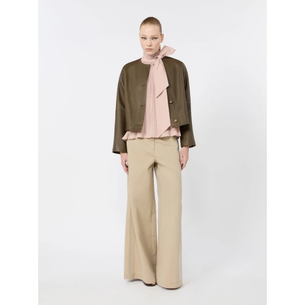 Max Mara Valle Silk Taffeta Blouse in Powder Pink | Blouse | Coveti