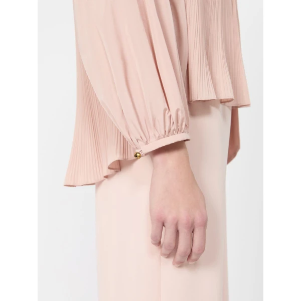 Max Mara Valle Silk Taffeta Blouse in Powder Pink | Blouse | Coveti