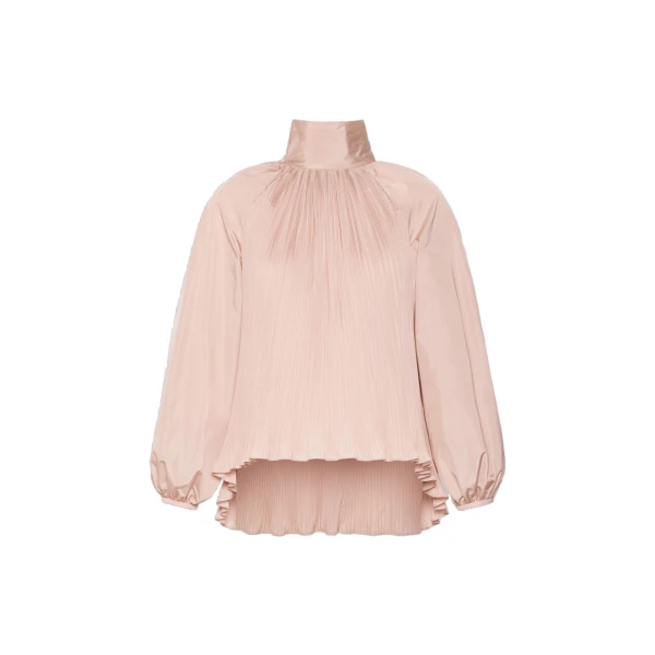 Valle Silk Taffeta Blouse in Powder Pink