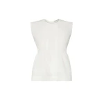 Max Mara Vallo Sleeveless Cotton Poplin Blouse in White | Blouse | Coveti