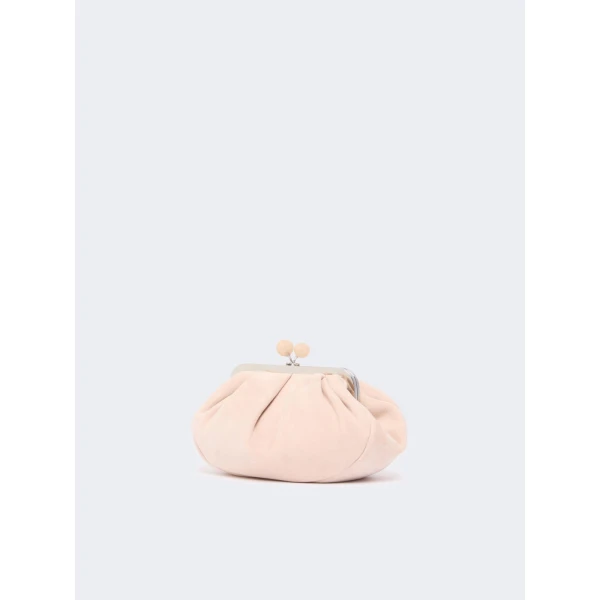 Max Mara Valois Small Suede Pasticcino Bag in Beige | Clutch Bags | Coveti