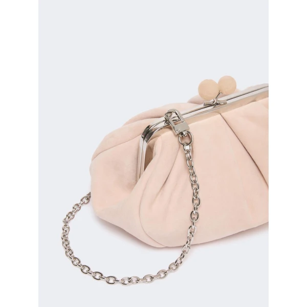Max Mara Valois Small Suede Pasticcino Bag in Beige | Clutch Bags | Coveti