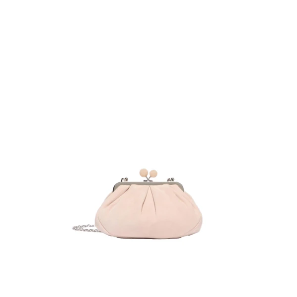 Max Mara Valois Small Suede Pasticcino Bag in Beige | Clutch Bags | Coveti