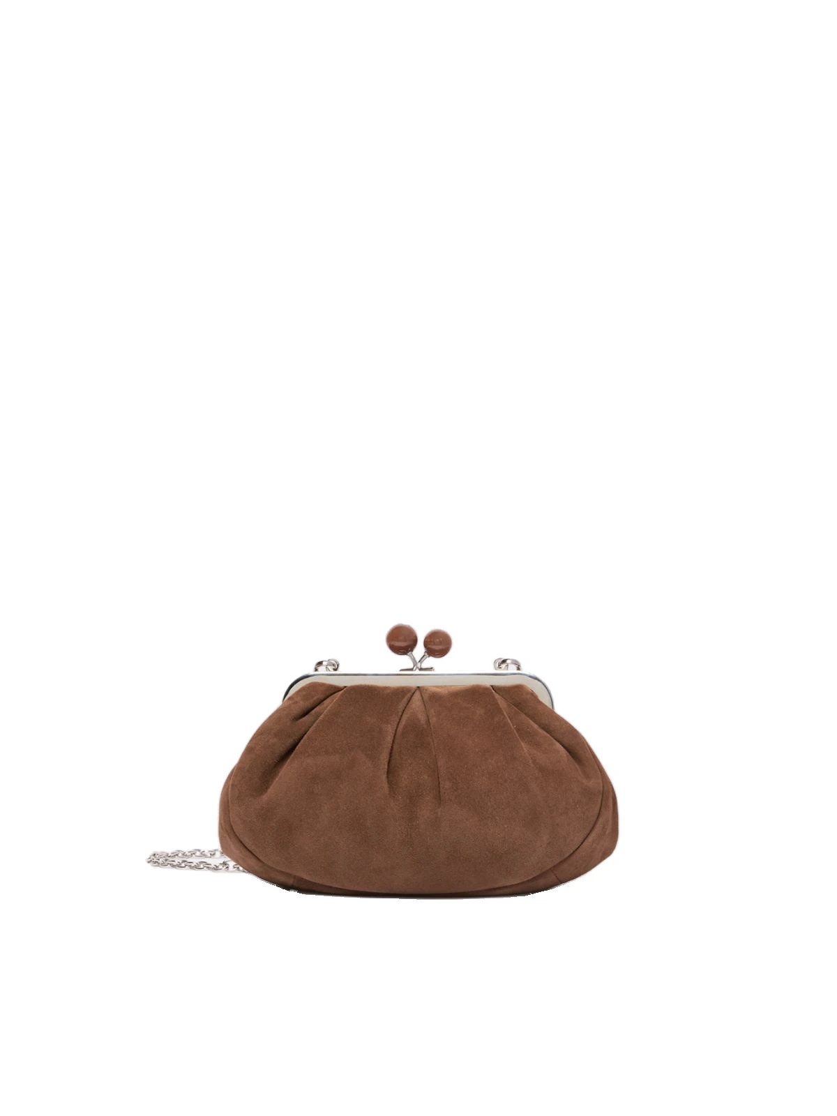 Max Mara Valois Small Suede Pasticcino Bag in Chocolate Max Mara Valois Small Suede Pasticcino Bag in Chocolate | Clutch Bags | Coveti