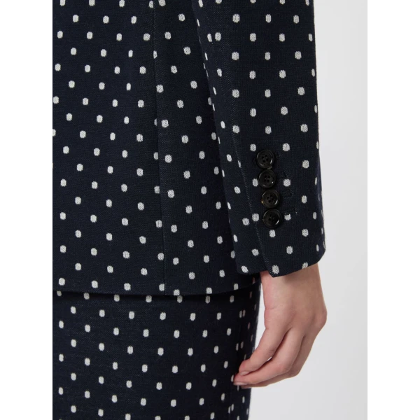 Max Mara Valvola Double-Breasted Polka Dot Jersey Blazer in Ultramarine | Blazers | Coveti