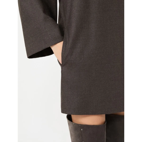 Max Mara Vanesio Wool Flannel Short Dress in Mud | Mini Dresses | Coveti