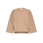Max Mara Vasto Boxy Scuba Jersey Sweatshirt in Tobacco | Sweaters | Coveti