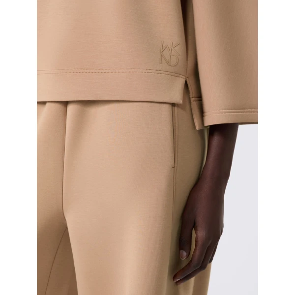 Max Mara Vasto Boxy Scuba Jersey Sweatshirt in Tobacco | Sweaters | Coveti
