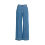 Max Mara Vega Wide-Leg Cotton Denim Jeans in Navy Style 2 | Denim | Coveti