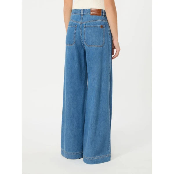 Max Mara Vega Wide-Leg Cotton Denim Jeans in Navy Style 2 | Denim | Coveti