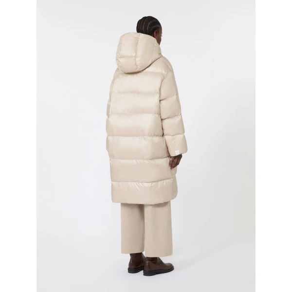 Max Mara Veliero Midi Water-Repellent Puffer Jacket in Natural | Coats | Coveti