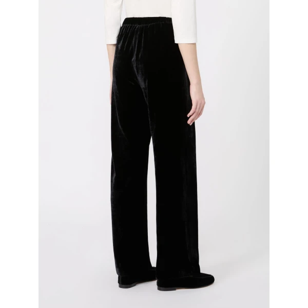 Max Mara Velvet Palazzo Trousers in Black | Wide leg pants | Coveti