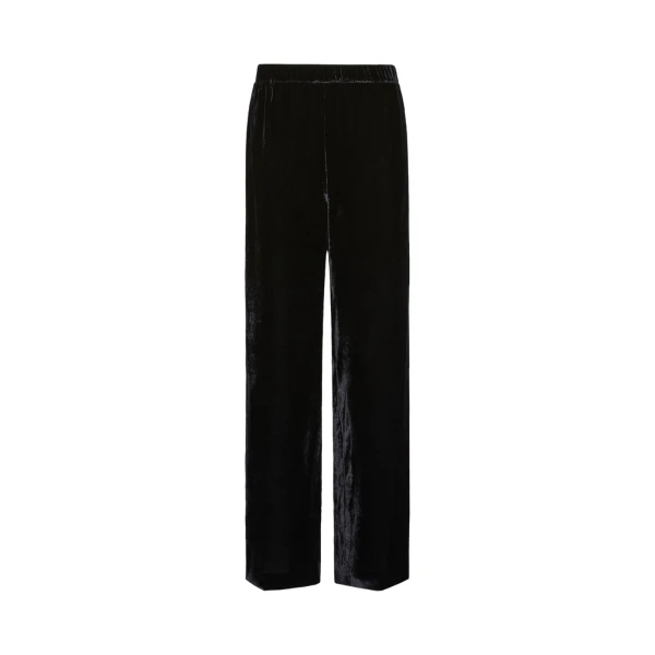 Max Mara Velvet Palazzo Trousers in Black | Wide leg pants | Coveti