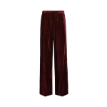 Max Mara Velvet Palazzo Trousers in Bordeaux | Wide leg pants | Coveti
