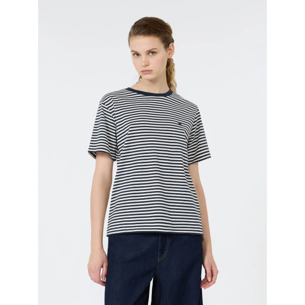 Max Mara Venaco Pure Cotton Jersey T-Shirt in Navy | T-shirts | Coveti