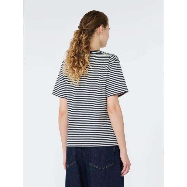 Max Mara Venaco Pure Cotton Jersey T-Shirt in Navy | T-shirts | Coveti
