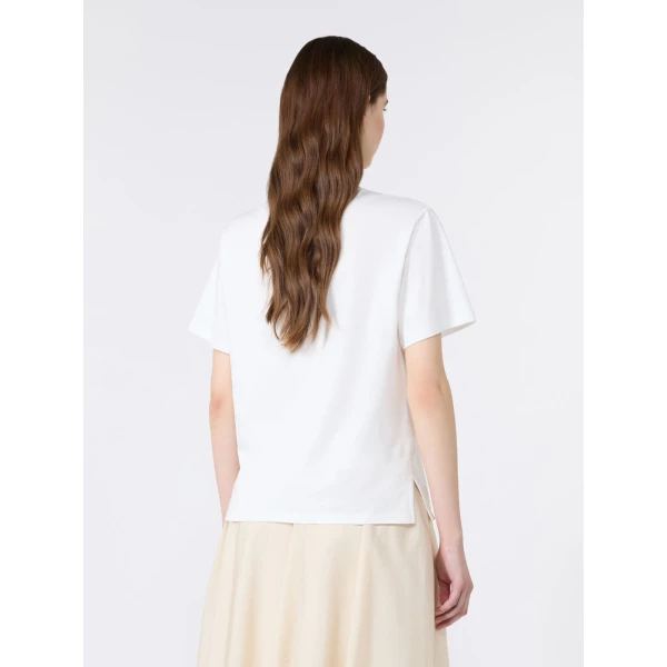 Max Mara Venaco Pure Cotton Jersey T-Shirt in White | T-shirts | Coveti