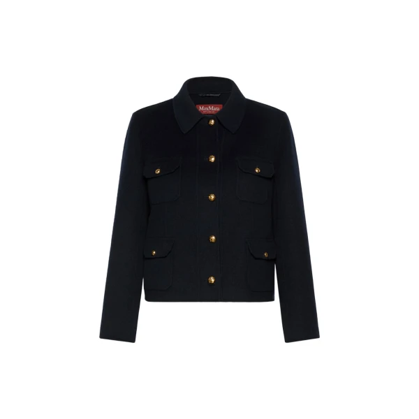 Venere Wool, Cashmere and Silk Varsity Jacket in Navy