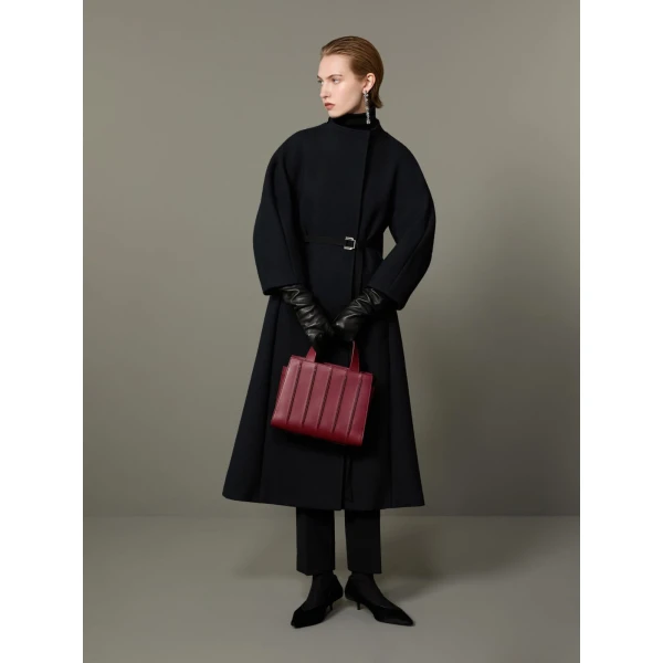 Max Mara Verbena Wool and Cashmere Redingote Coat in Black | Wool Coat | Coveti