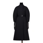 Max Mara Verbena Wool and Cashmere Redingote Coat in Black | Wool Coat | Coveti