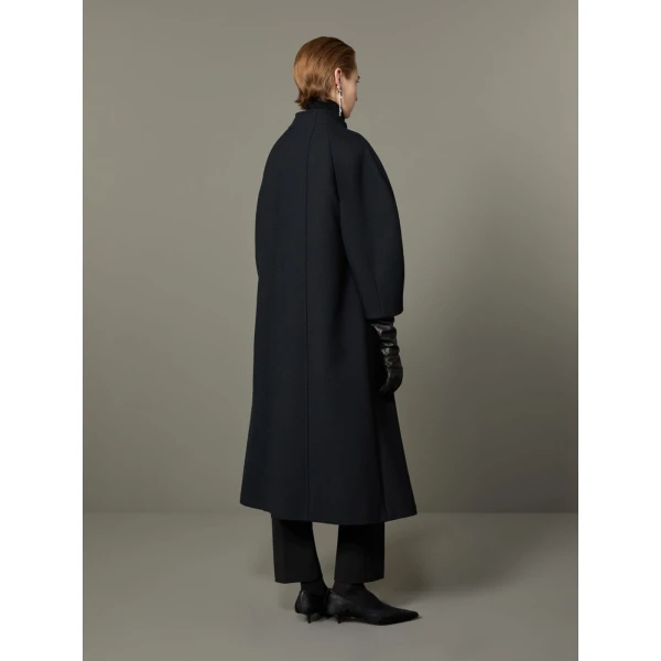 Max Mara Verbena Wool and Cashmere Redingote Coat in Black | Wool Coat | Coveti