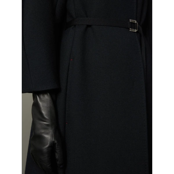 Max Mara Verbena Wool and Cashmere Redingote Coat in Black | Wool Coat | Coveti
