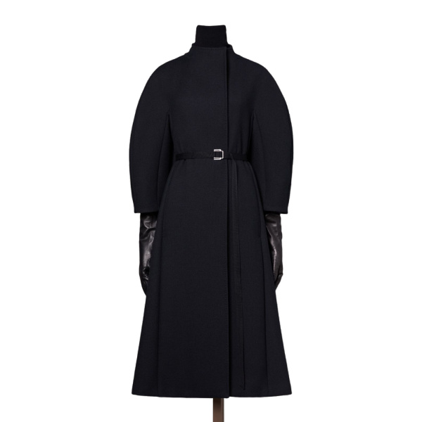 Max Mara Verbena Wool and Cashmere Redingote Coat in Black | Wool Coat | Coveti