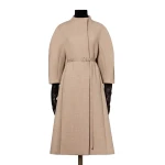Max Mara Verbena Wool and Cashmere Redingote Coat in Turtledove | Wool Coat | Coveti