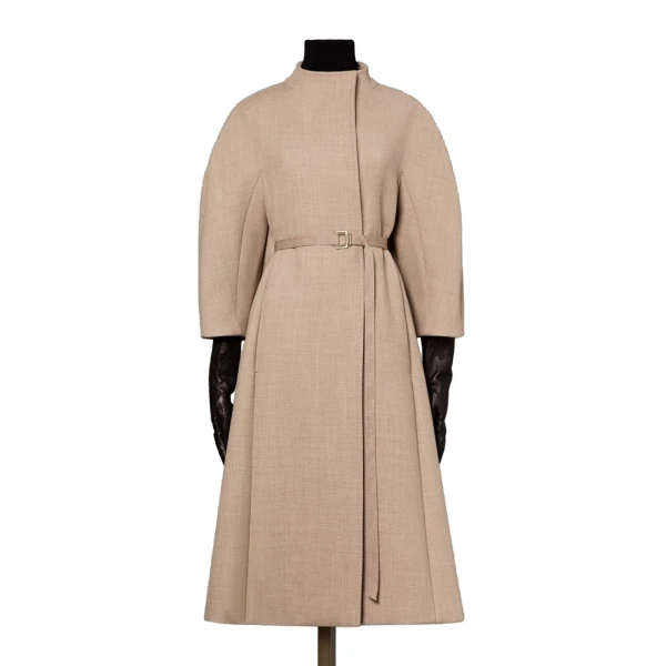 Verbena Wool and Cashmere Redingote Coat in Turtledove