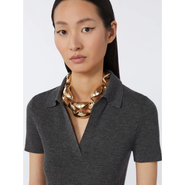 Max Mara Vertice Chunky Chain Choker in Bronze | Necklace | Coveti