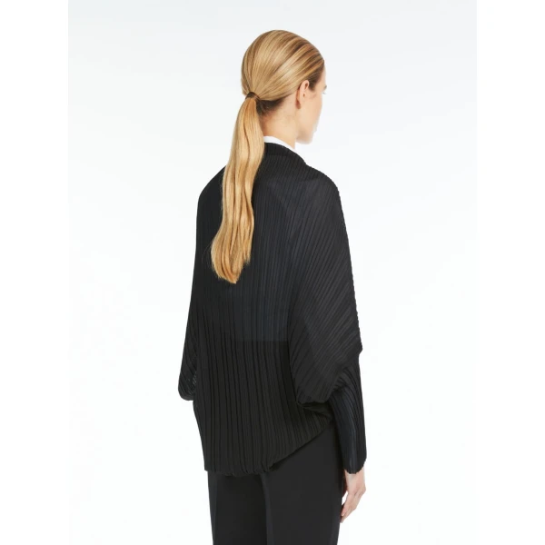 Max Mara Vesuvio Pleated Fabric Shrug in Black | Jackets | Coveti