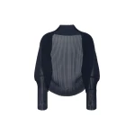 Max Mara Vesuvio Pleated Fabric Shrug in Midnight Blue | Jackets | Coveti