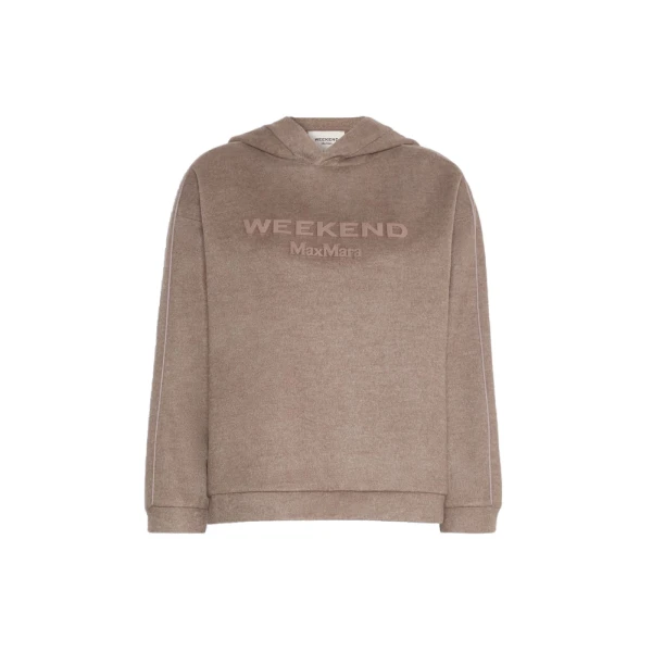 Vetrino Jersey Drap Hooded Sweatshirt in Marron Glace