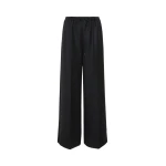 Max Mara Vetrino Wool Flannel Wide-Leg Trousers in Dark Grey | Wide leg pants | Coveti